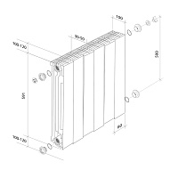 Радиатор биметаллический Royal Thermo PianoForte 500 Noir Sable (черный)