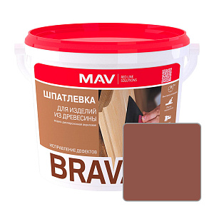 Шпатлевка акриловая MAV BRAVA ACRYL PROFI-1, махагон, 1 л (1,3 кг)