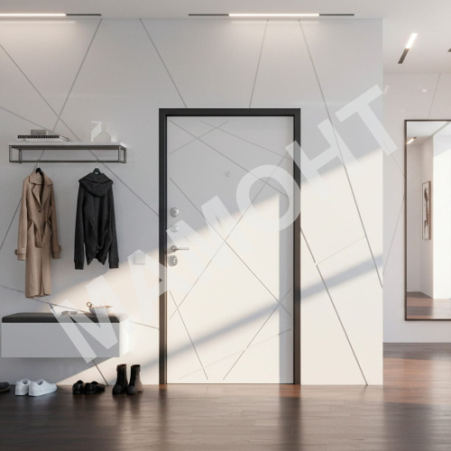 Дверь ЛУАРА Бетон графит / Экошагрень белая Промет - Фото 2