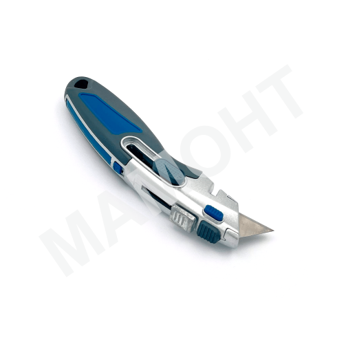 Нож пистолетный с выдвижным трапециевидным лезвием 18 мм МАМОНТ (INS-MMNT-1087)