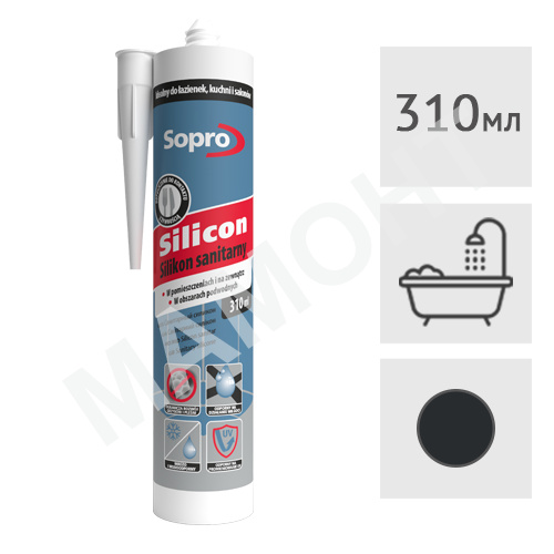 Силиконовый герметик Sopro 061 (90) чёрный, 310 мл