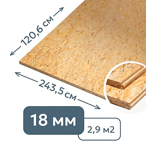 Плита OSB UltraDecor (Kronospan) шип-паз 1206 x 2435 мм (18 мм), РБ