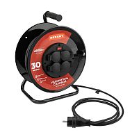 Удлинитель силовой КГ на катушке 4 гнезда, с/з 30 м REXANT