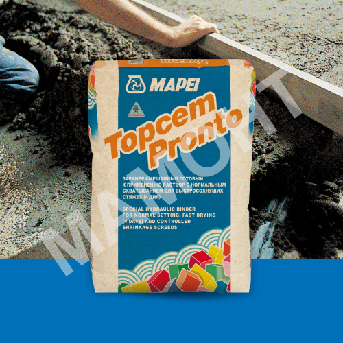 Смесь для стяжки пола цементная быстротвердеющая Mapei Topcem Pronto, 25 кг - Фото 2