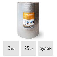Подложка 3 мм Порилекс Мегафол фольга НПЭ ЛП тип А, 100 см x 25 м (25 м.кв.)