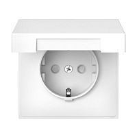 Розетка Systeme Electric ARTGALLERY с заземлением с крышкой, белый