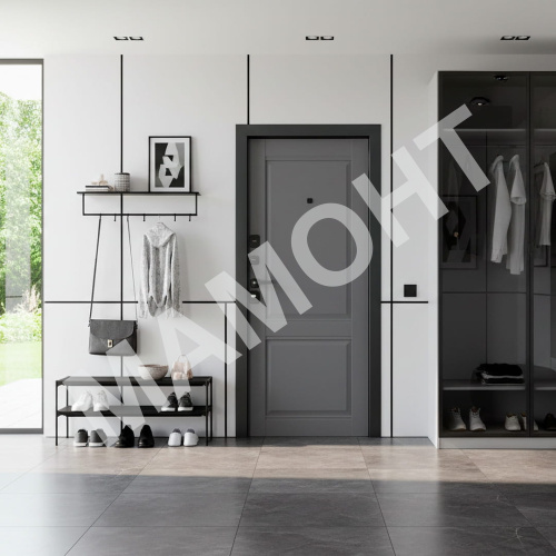 Дверь АРКТИК КЛАССИКА Муар черный / Графит нубук Промет - Фото 2