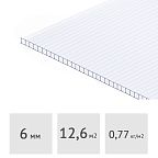 Сотовый поликарбонат 6 мм TitanPlast 2,1 х 6 м (прозрачный) 0,77 кг/м2