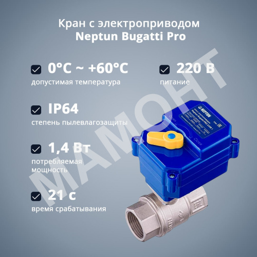 Кран с электроприводом Neptun Bugatti Pro 220В - Фото 3