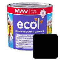 Эмаль по металлу и древесине ПФ-115 MAV ECOL черная глянцевая