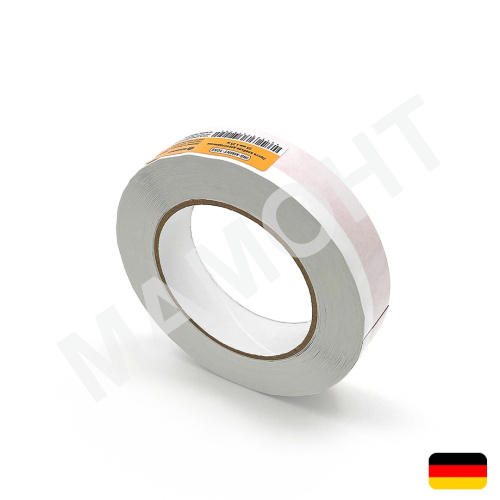 Лента клейкая двухсторонняя красная с не липким краем на верхней стороне, 25 мм х 25 м МАМОНТ