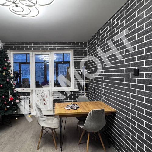 Декоративное покрытие АМК, цвет 204 (графитовый), имитация кирпича - Фото 3