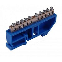 Шина "N" на 8 присоединений 63А на изоляторе без покрытия под DIN-рейку HEGEL