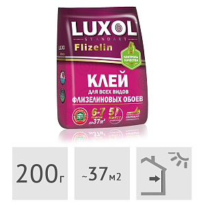 Клей обойный LUXOL Standart Флизелин, 200 г