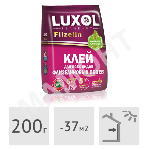 Клей обойный LUXOL Standart Флизелин, 200 г