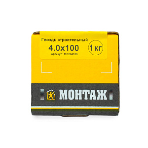 Гвоздь строительный 4.0 x 100, (1 кг) МОНТАЖ
