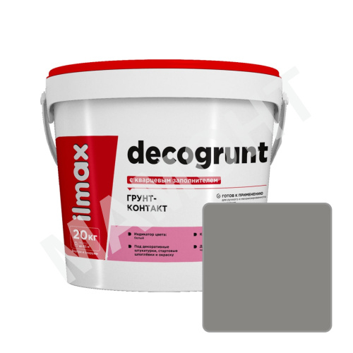 Грунт-контакт с кварцевым заполнителем ilmax decogrunt, 232-5, 20 кг ...