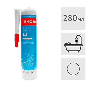 Силиконовый герметик Penosil Sanitary Silicone 318 санитарный прозрачный, 280 мл