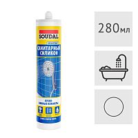 Силиконовый герметик Soudal санитарный (кухни/ванные) бесцветный, 280 мл
