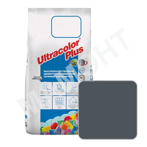 Затирка для швов MAPEI Ultracolor Plus №114 антрацит, 2 кг