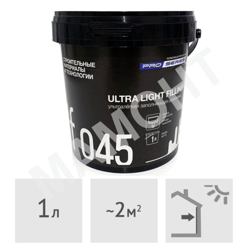 Шпатлевка ультра легкая заполняющая СМиТ ULF 045 (Ultra Light Filling), 1 л