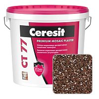 Штукатурка мозаичная силикон-акриловая Ceresit CT 77, PERU 2, 25 кг