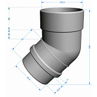 Колено трубы 72° Docke Lux ПВХ 100 мм, пломбир
