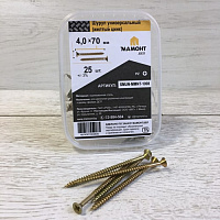 Шуруп универсальный желтый 4.0 х 70 мм МАМОНТ (25 шт.)