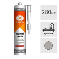 Силиконовый герметик Тайфун санитарный (203) стальной, 280 мл