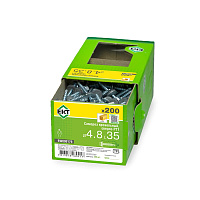 Саморез 4.8 x 35 мм кровельный со сверлом PT1 и резиновой прокладкой, цинк, 200 шт. ЕКТ