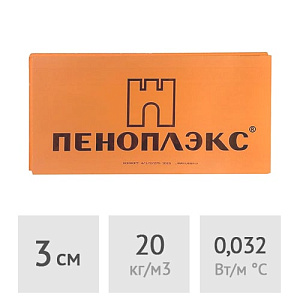 Экструдированный пенополистирол 3 см Пеноплэкс Комфорт, 0,69 м2