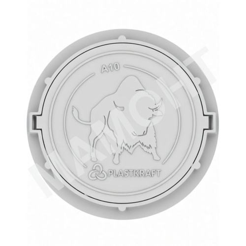 Люк газонный композитный легкий Plastkraft А10 серый