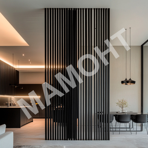 Интерьерная рейка МДФ STELLA Милана Black Edition 20 x 30 x 2700 мм - Фото 6