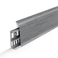 Плинтус напольный 70 мм Ideal Деконика 187 Алюминий темный