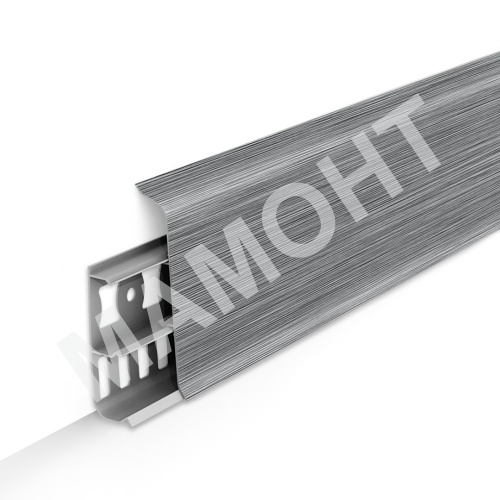 Плинтус напольный 70 мм Ideal Деконика 187 Алюминий темный