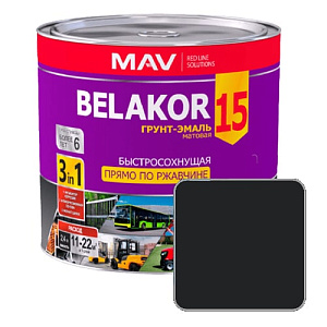 Грунт-эмаль по ржавчине MAV BELAKOR 15 черная матовая
