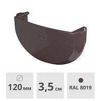 Заглушка желоба Технониколь ОПТИМА 120 мм, темно-коричневый