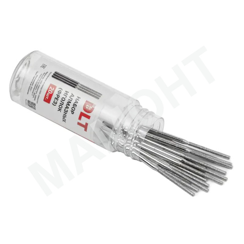 Набор алмазных иголок (фрез) для гравера DLT, 1,1 мм, 20 шт (2936)