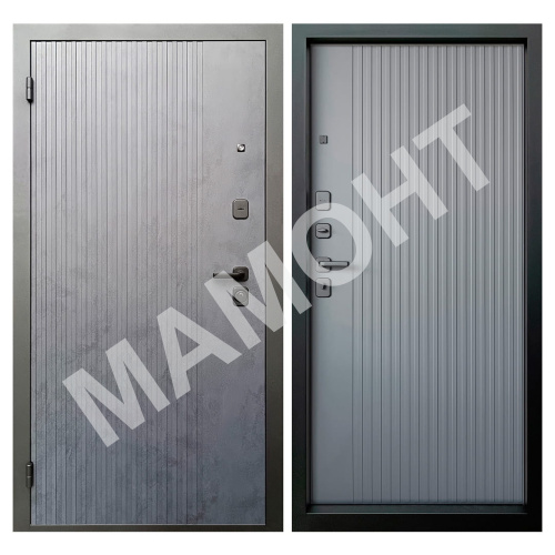 Дверь РОНА Бетон графит / Графит нубук (+ чёрный муар) Промет