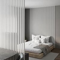 Интерьерная рейка МДФ STELLA Бриона Белая 16 x 40 x 2700 мм