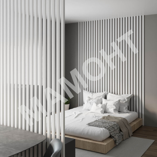 Интерьерная рейка МДФ STELLA Бриона Белая 16 x 40 x 2700 мм - Фото 5