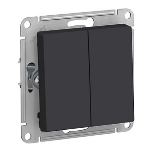 Выключатель Systeme Electric ATLASDESIGN 2-клавишный, карбон