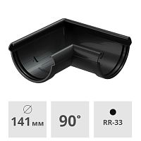 Угол желоба 90° Docke Lux ПВХ 141 мм, карбон