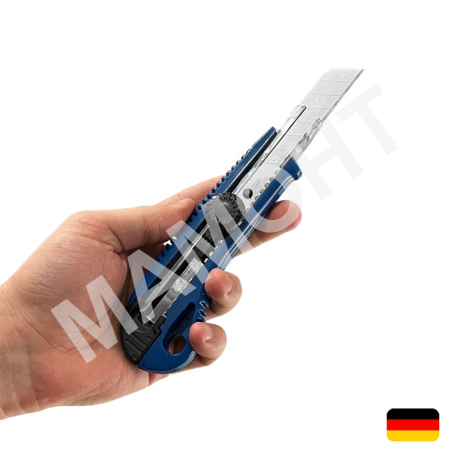 Нож пистолетный с выдвижным лезвием 18 мм, алюминиевый корпус МАМОНТ