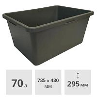 Контейнер строительный прямоугольный 70л усиленный (таз строительный) RV Plast (0249)