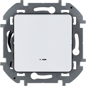 Выключатель Legrand INSPIRIA 1-клавишный с подсветкой, белый