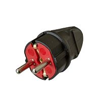 Вилка с заземлением черная AY-KA (79 135 00)