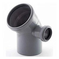 Отвод комбинированный ПП для внутренней канализации с доп. входом справа 110х50 мм х45°