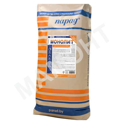 Засыпка сухая для быстрой фиксации столбов Парад МОНОлит, 25 кг