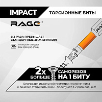 Биты "звездочки" TORX-25 50мм торсионные (2 шт.) RAGE by VIRA (554148)